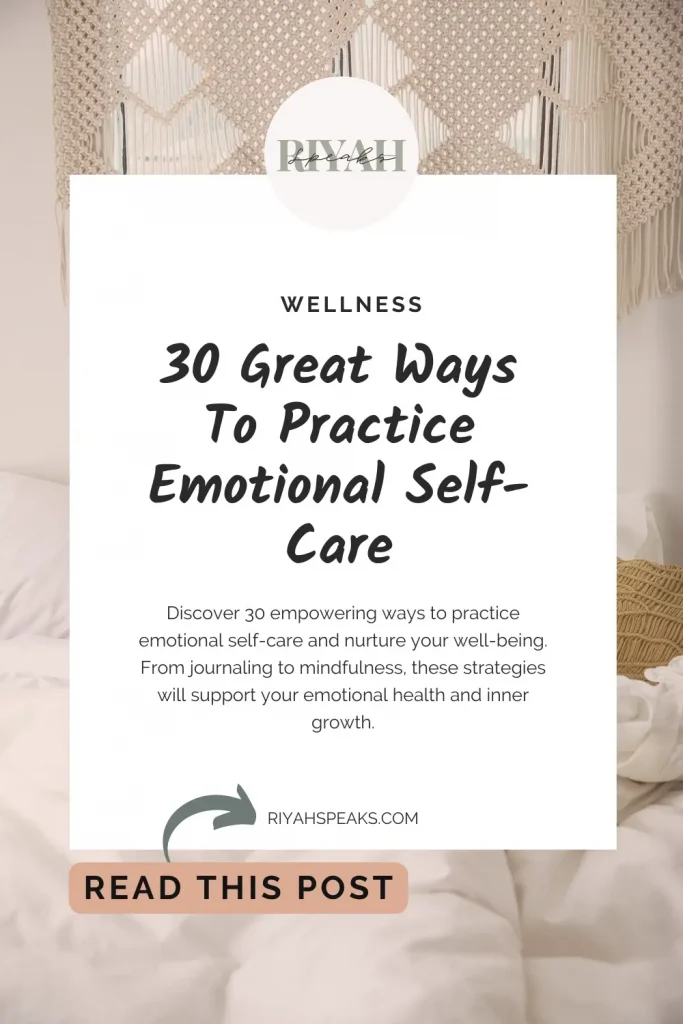 Discover 30 empowering ways to practice emotional self-care and nurture your well-being. From journaling to mindfulness, these strategies will support your emotional health and inner growth.