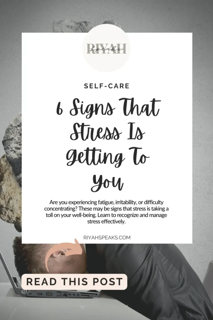 Are you experiencing fatigue, irritability, or difficulty concentrating? These may be signs that stress is taking a toll on your well-being. Learn to recognize and manage stress effectively.