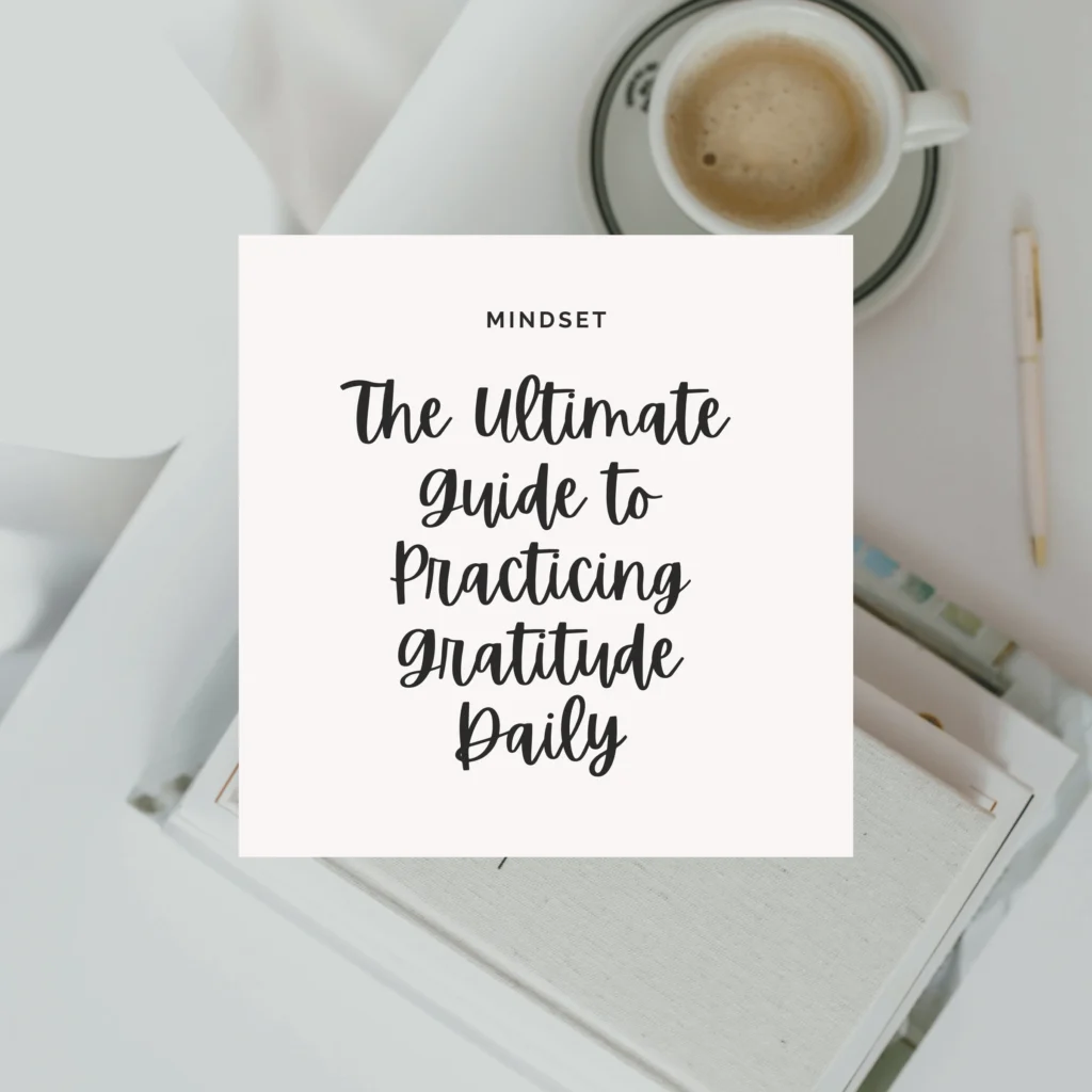 Minimalist Gratitude Journal on White Table by Erika Andrade