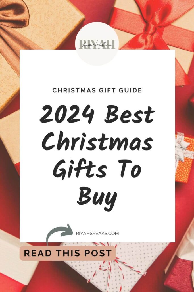 an Array of Christmas gift boxes. Photo by George Dolgikh. There is a white rectangle box with black letters that say 2024 Best Christmas Gifts To Buy. This image is intended to be pinned on pinterest.